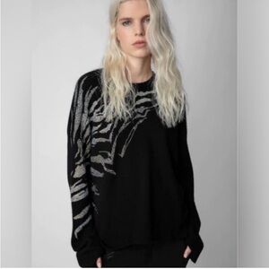 Zadig & Voltaire Cashmere Sweater Markus Tiger Strass